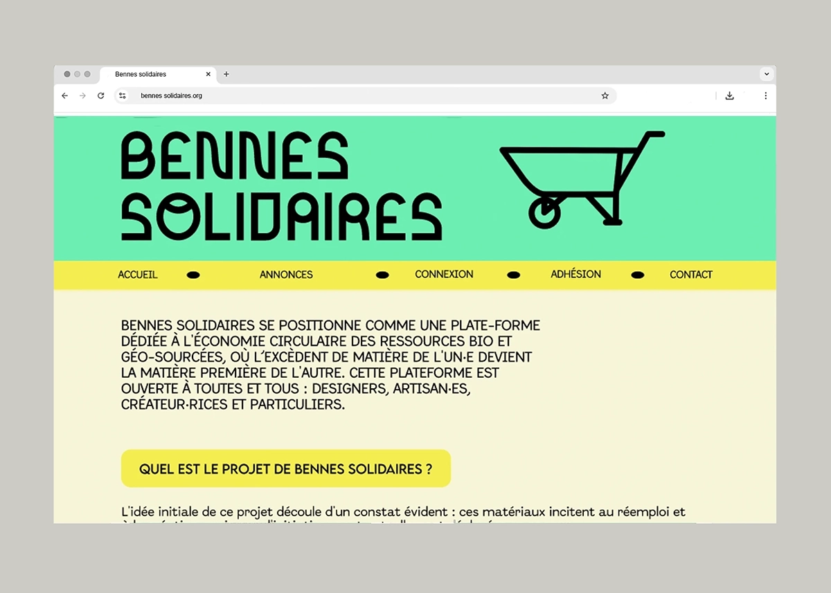 Page d'accueil de Bennes solidaires