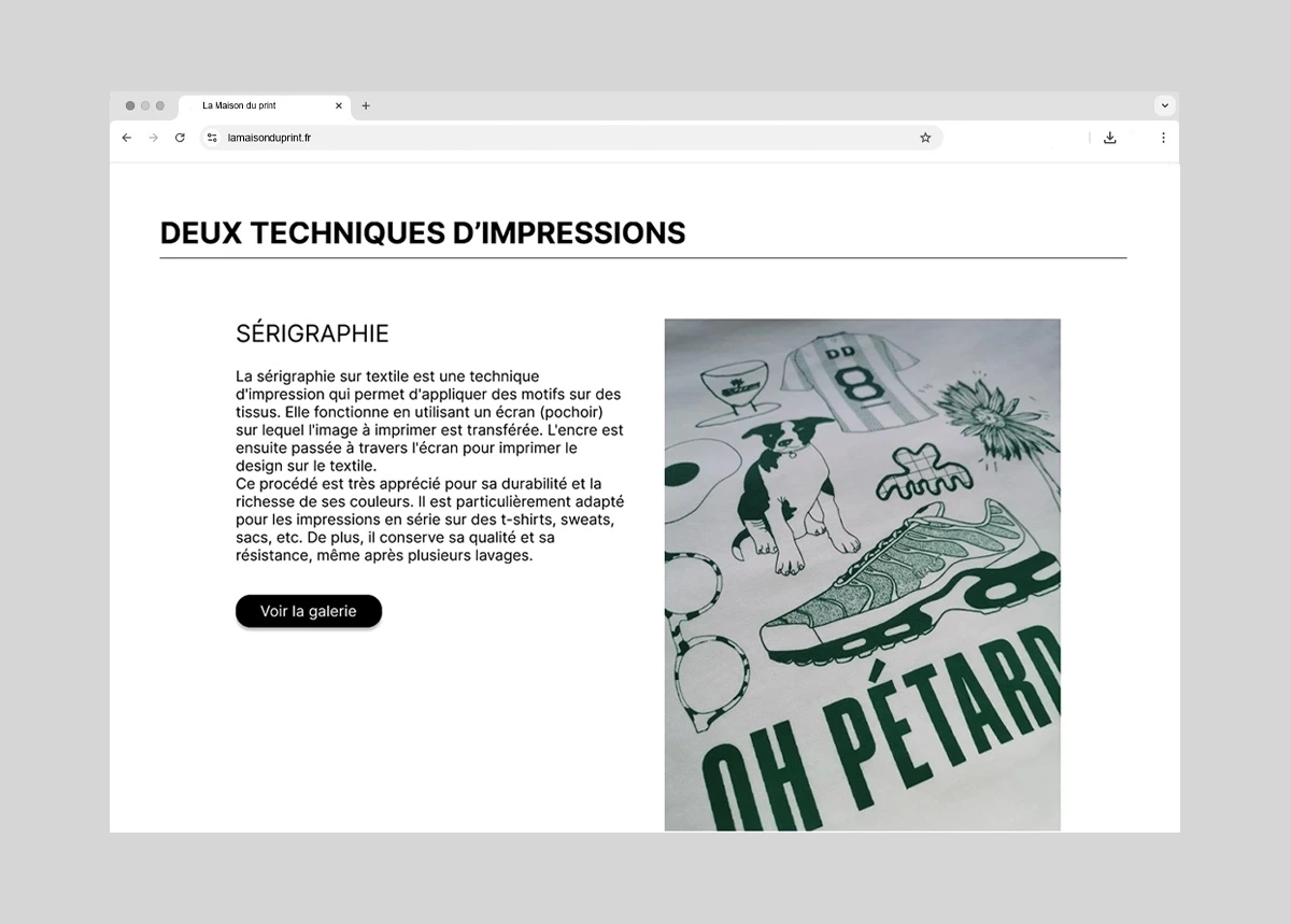 Page de présentation de l'atelier et des techniques